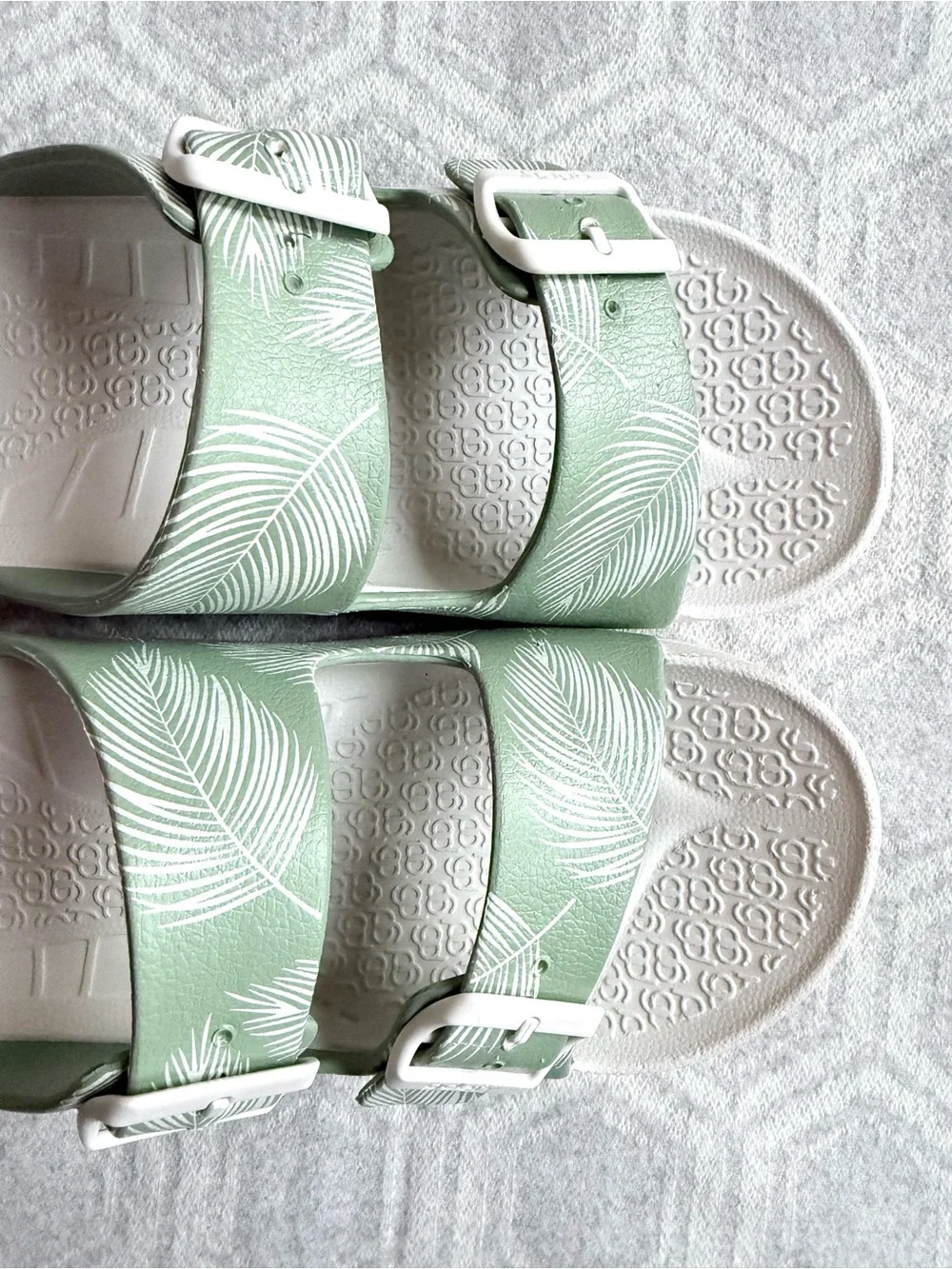 Gdefy UpBov Ortho Slide Sandals Green Palm Leaf Women’s Sz 8 Support